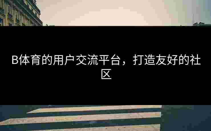 B体育的用户交流平台，打造友好的社区