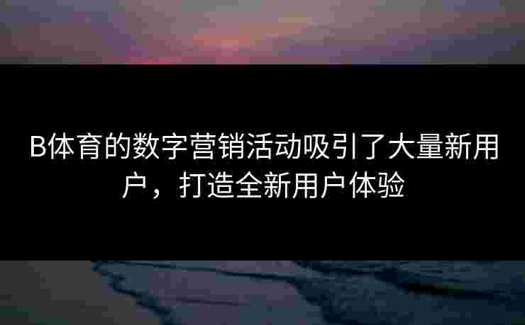 B体育的数字营销活动吸引了大量新用户，打造全新用户体验