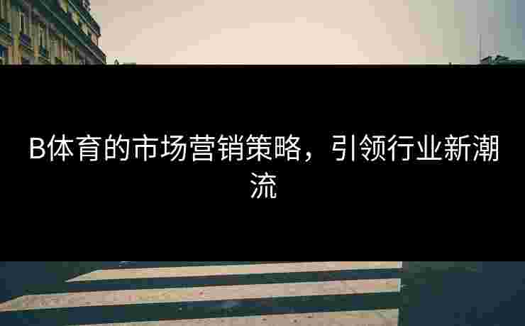B体育的市场营销策略，引领行业新潮流