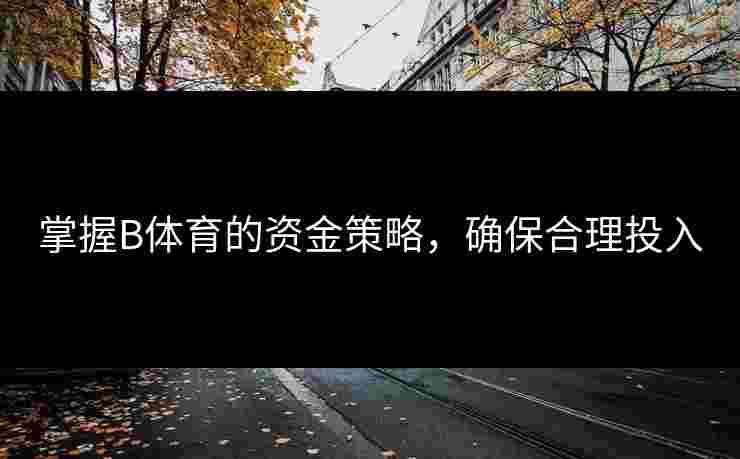 掌握B体育的资金策略，确保合理投入