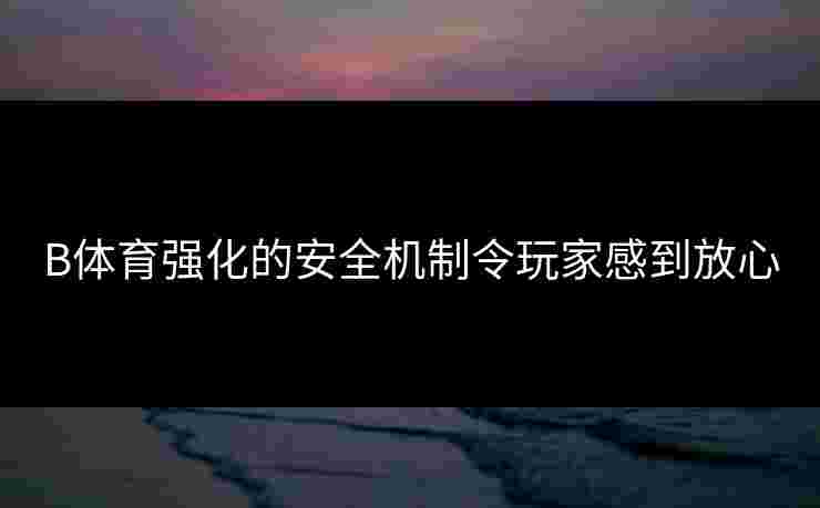 B体育强化的安全机制令玩家感到放心