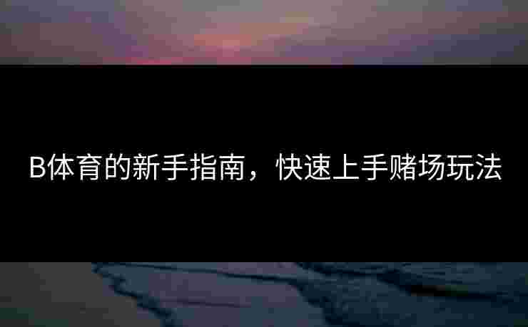 B体育的新手指南，快速上手赌场玩法