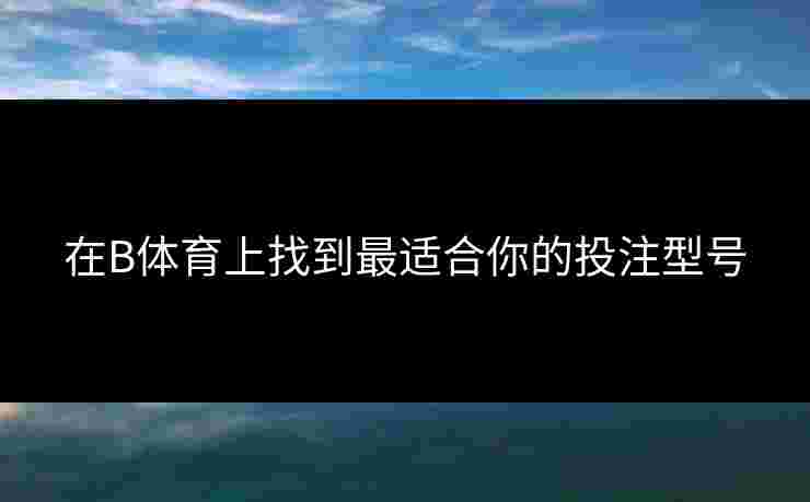 在B体育上找到最适合你的投注型号