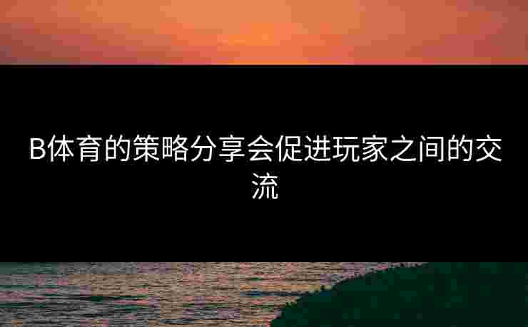 B体育的策略分享会促进玩家之间的交流