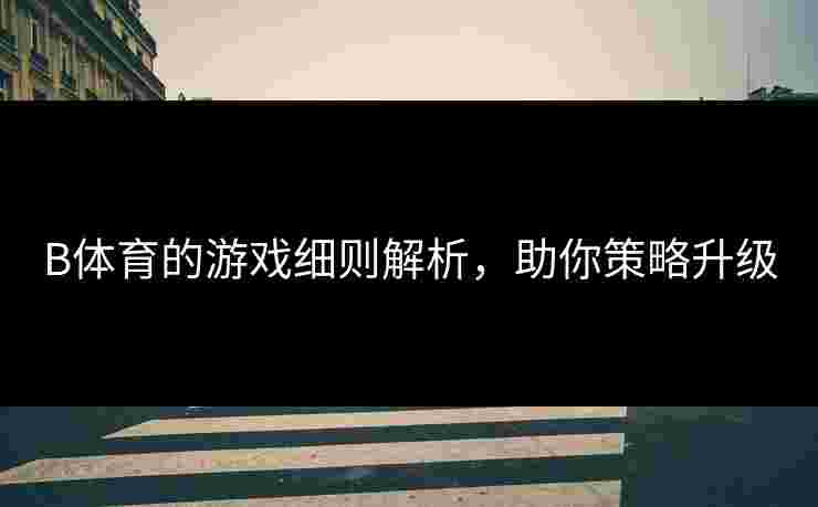 B体育的游戏细则解析，助你策略升级